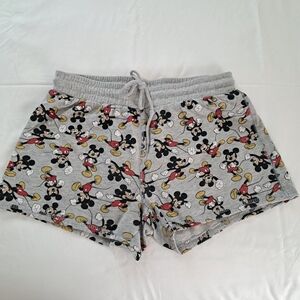 Disney Mickey Mouse Patterned Gray Women's Shorts